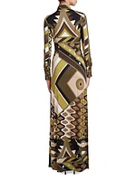 Very Vivara Printed Jersey Satin Maxi Dress