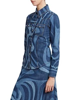 Very Vivara Printed Denim Button-Front Shirt