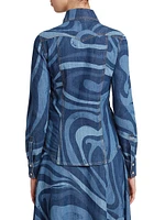 Very Vivara Printed Denim Button-Front Shirt