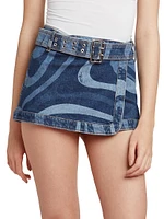 Very Vivara Printed Denim Miniskirt