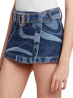 Very Vivara Printed Denim Miniskirt