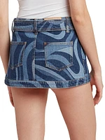 Very Vivara Printed Denim Miniskirt