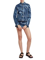 Very Vivara Printed Denim Miniskirt