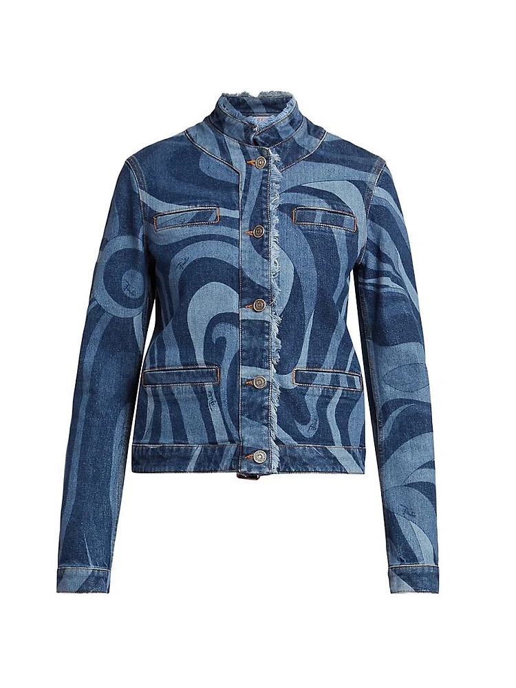 Very Vivara Printed Stretch Denim Jacket