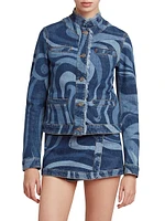 Very Vivara Printed Stretch Denim Jacket