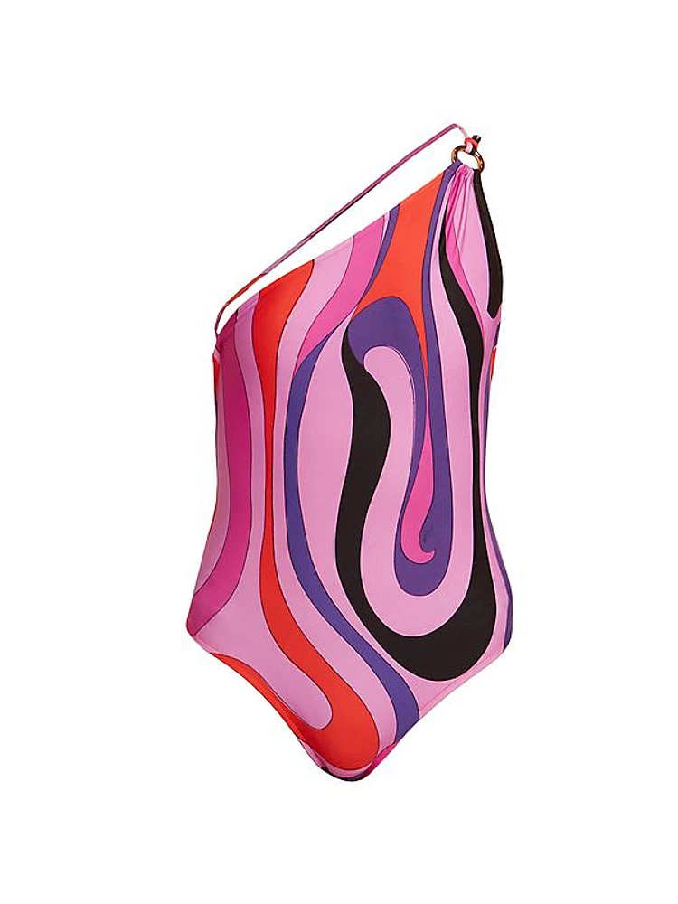 Very Vivara Asymmetric Print One-Piece Swimsuit