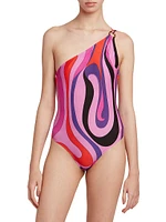 Very Vivara Asymmetric Print One-Piece Swimsuit