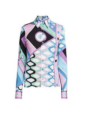 Very Vivara Long-Sleeve Satin Jersey Shirt