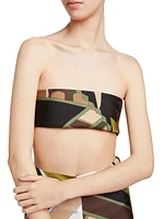 Very Vivara Abstract Silk Twill Bandeau Top