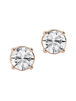 14K Gold & Round Lab-Grown Diamond Stud Earrings