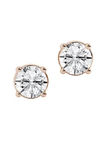 14K Gold & Round Lab-Grown Diamond Stud Earrings