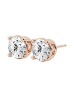 14K Gold & Round Lab-Grown Diamond Stud Earrings