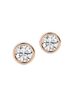14K Gold & 0.50-6.00 TCW Lab-Grown Diamond Bezel Set Stud Earrings