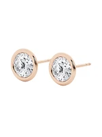 14K Gold & 0.50-6.00 TCW Lab-Grown Diamond Bezel Set Stud Earrings