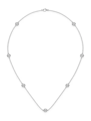 14K White Gold & Lab-Grown Diamond Station Necklace/0.70-2.10 TCW