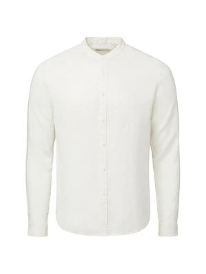 Linen Button-Front Shirt