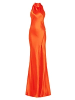 Penelope Satin Halterneck Gown