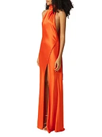 Penelope Satin Halterneck Gown