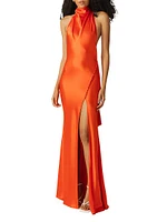 Penelope Satin Halterneck Gown