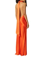 Penelope Satin Halterneck Gown