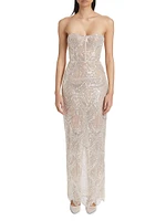 Giselle Embellished Strapless Column Gown