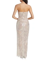 Giselle Embellished Strapless Column Gown