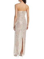 Giselle Embellished Strapless Column Gown