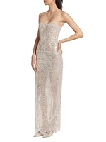 Giselle Embellished Strapless Column Gown