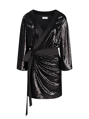 Saga Sequin Wrap Minidress