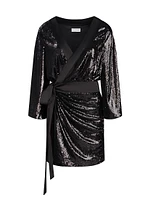 Saga Sequin Wrap Minidress