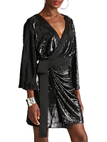 Saga Sequin Wrap Minidress