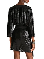 Saga Sequin Wrap Minidress