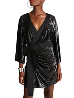 Saga Sequin Wrap Minidress