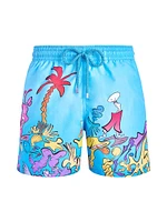 Seabed Graphic Swim Trunks