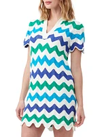 Lido Chevron Crochet Cover-Up Minidress