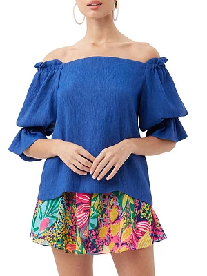 Antu Plissé Off-The-Shoulder Top