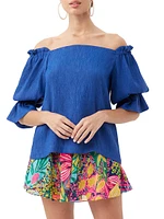 Antu Plissé Off-The-Shoulder Top