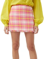 Rico Plaid Tweed Miniskirt