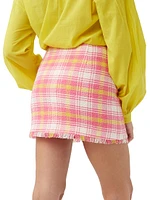 Rico Plaid Tweed Miniskirt