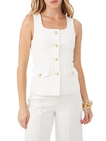 Juliette Tailored Sleeveless Button-Front Top