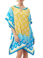 Theodora Floral Silk Caftan Dress