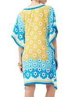 Theodora Floral Silk Caftan Dress