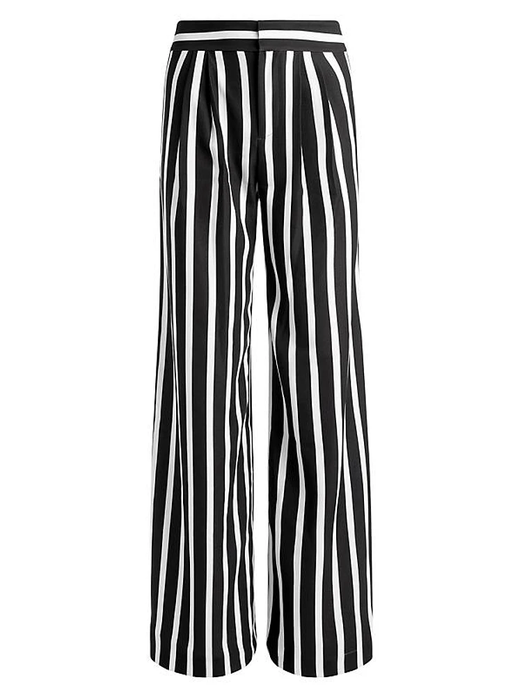 Pompey Striped Wide-Leg Pants