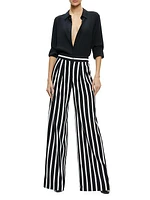 Pompey Striped Wide-Leg Pants