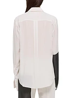 Colorblocked Silk Shirt