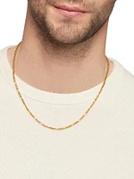 Open Station Box Chain Necklace 18K Yellow Gold, 3MM