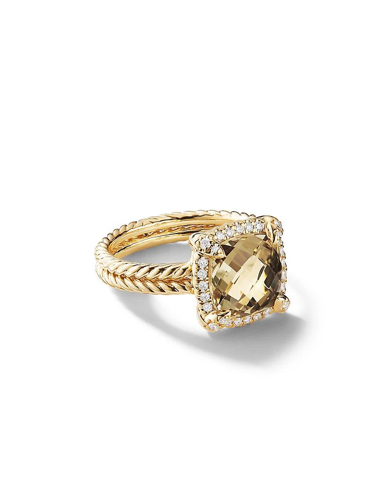 Chatelaine Pavé Bezel Ring 18K Yellow Gold