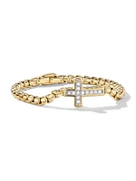 Pavé Cross Bracelet 18K Yellow Gold