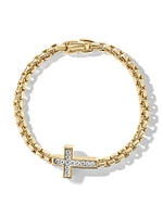 Pavé Cross Bracelet 18K Yellow Gold