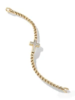 Pavé Cross Bracelet 18K Yellow Gold